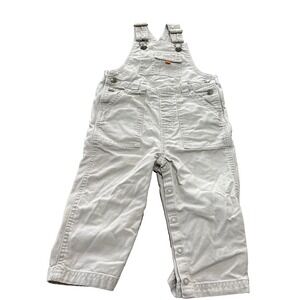 Carpenter Cargo Overalls Vintage Beige Bib Denim Overalls Y2K Toddler 18-24 Mos